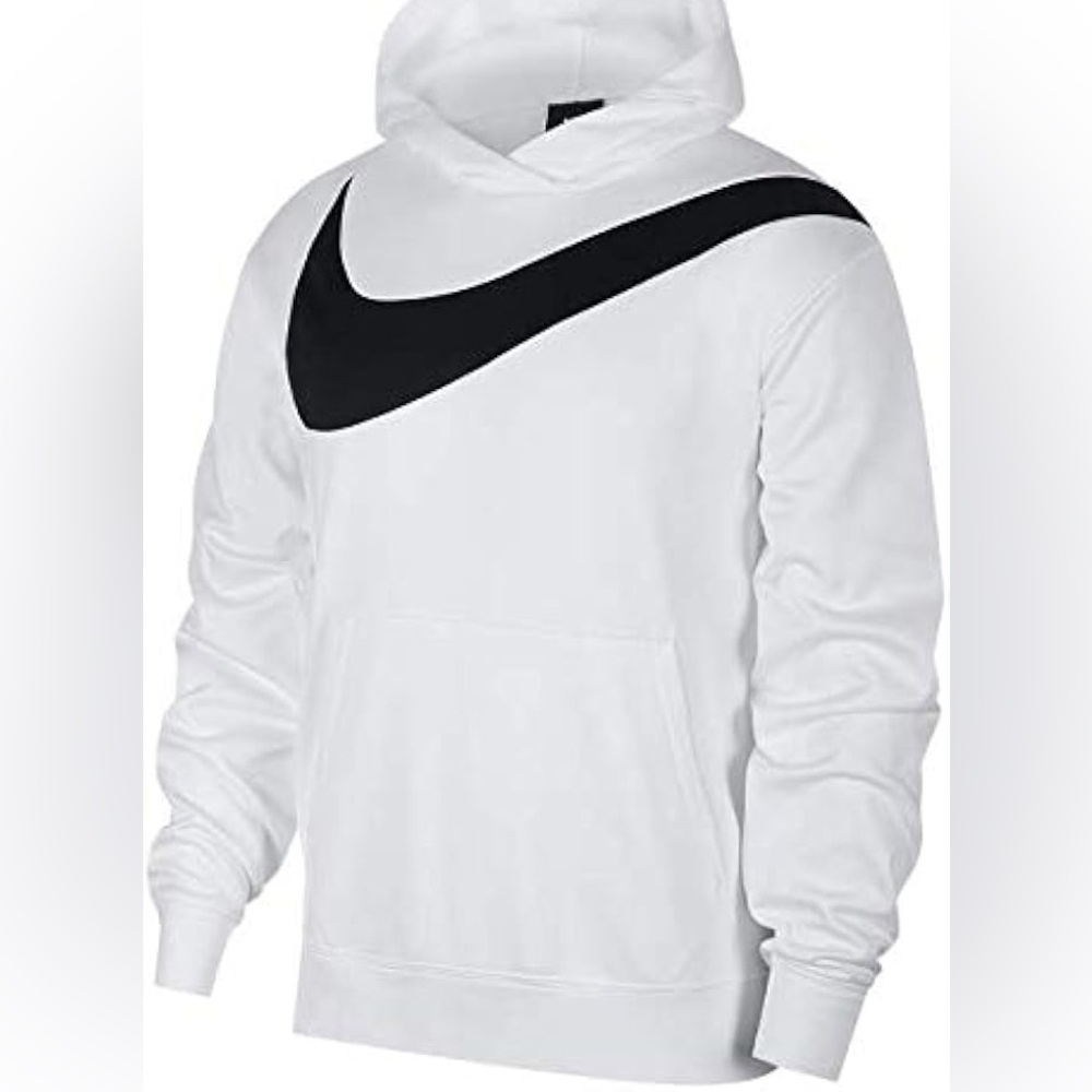 Nike Therma Men's HBR Basketball Training Dri-Fit Hoodie, White & Black, M EUC - Picture 1 of 3